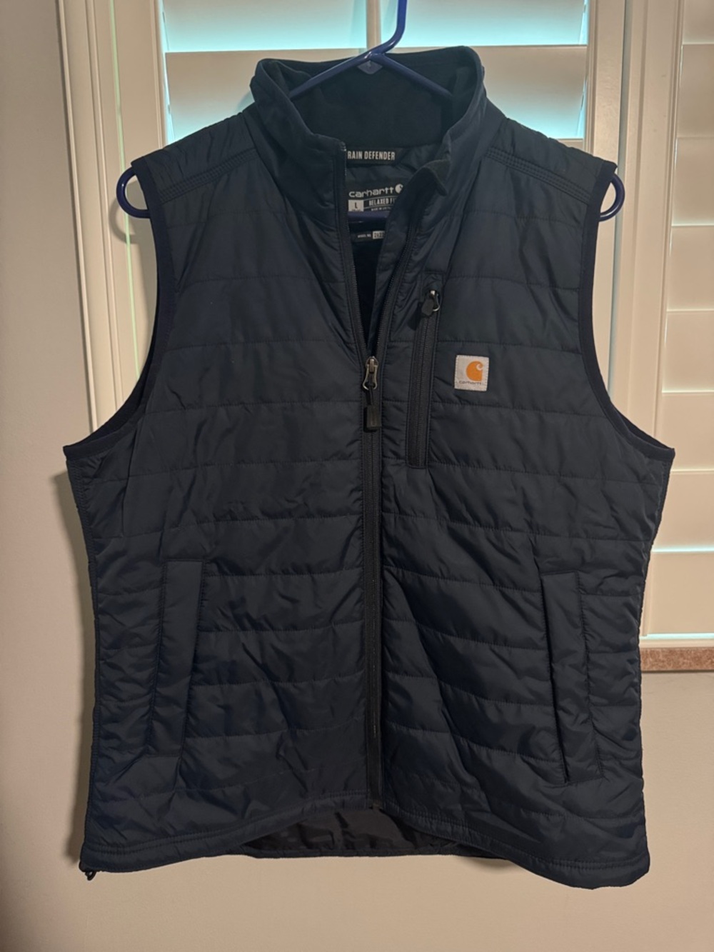 Carhartt Navy Quilted Insulated Vest with Chest Pocket